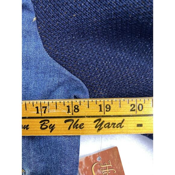 Scully Western Aztec Boho Embroidered Denim Sweater Jean Jacket Women’s Small - Picture 9 of 11